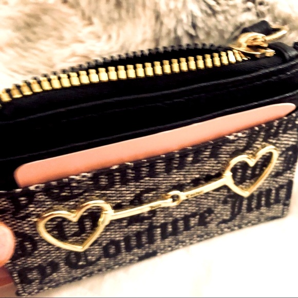 JUICY COUTURE NWT CARD AND COIN HEART ❤️ TO HEART GOTHIC STATUS BLACK - Picture 5 of 9